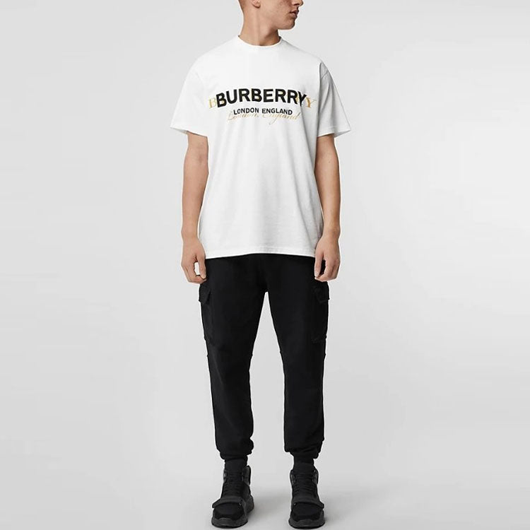 Burberry Logo Round Neck Short Sleeve White 80105371