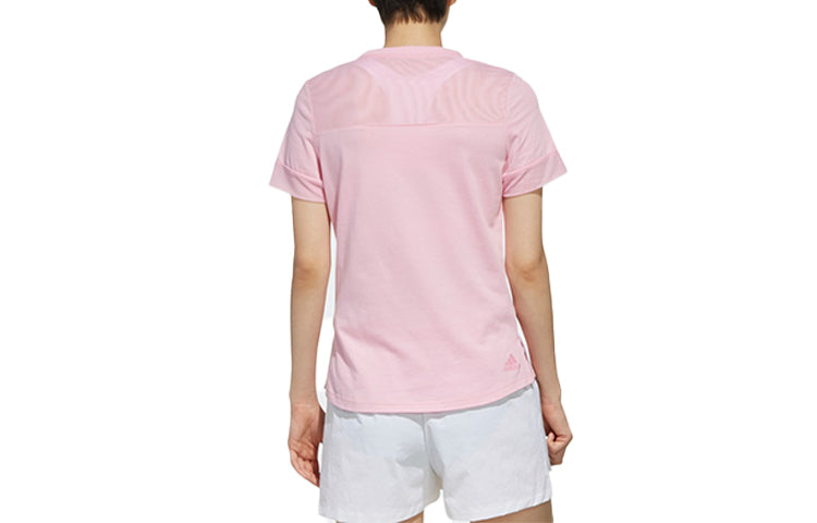 (WMNS) adidas Alphabet Logo Printing Sports Short Sleeve Pink DY8636