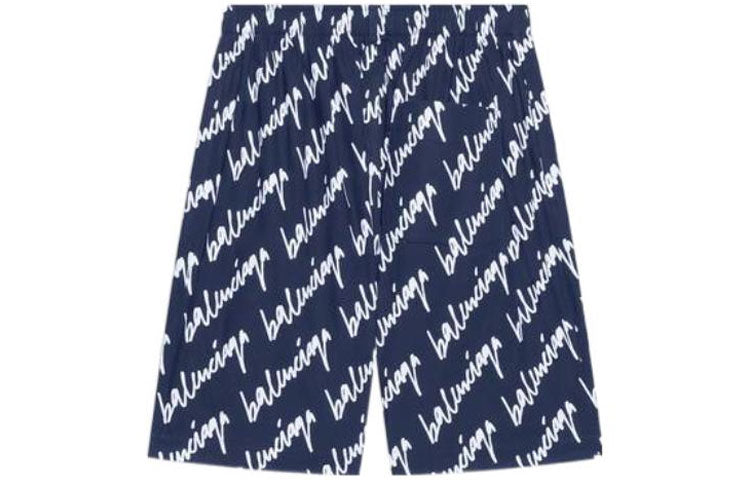 Balenciaga All Over Scribble Shorts 'Indigo' 672410TLLJ48502