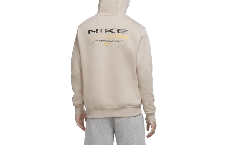 Men's Nike Casual Sports Hooded Pullover Long Sleeves Beige DD8942-292