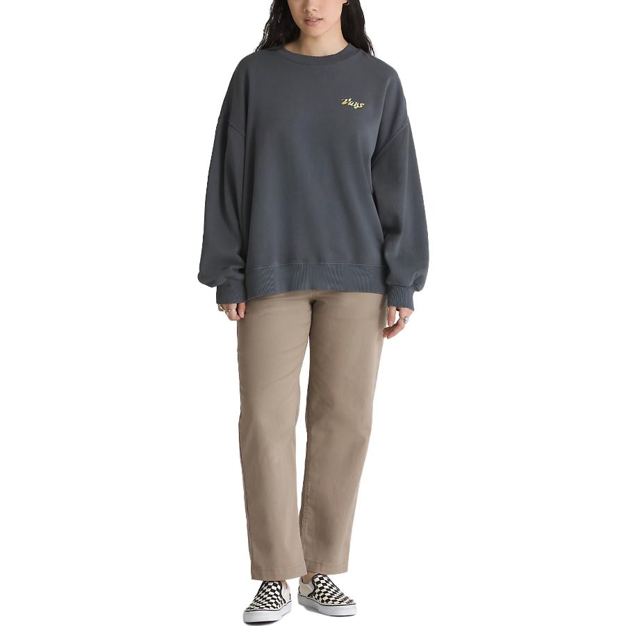 (WMNS) Vans Dove Mountain Slouchy Crew Sweatshirt 'Washed Black' VN000H141O7