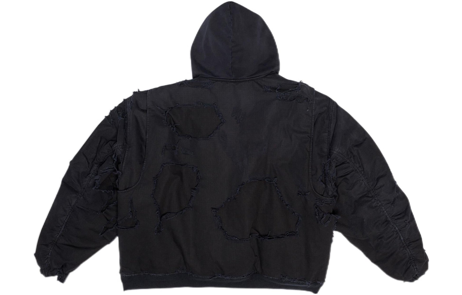 Balenciaga Destroyed Bomber Jacket 'Black' 698844TKP271000