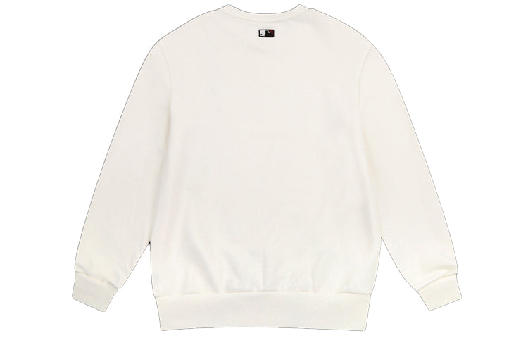 MLB Cartoon Series Long Sleeves Loose Embroidered Athleisure Casual Sports Round Neck Unisex White 31MTC1941-50I
