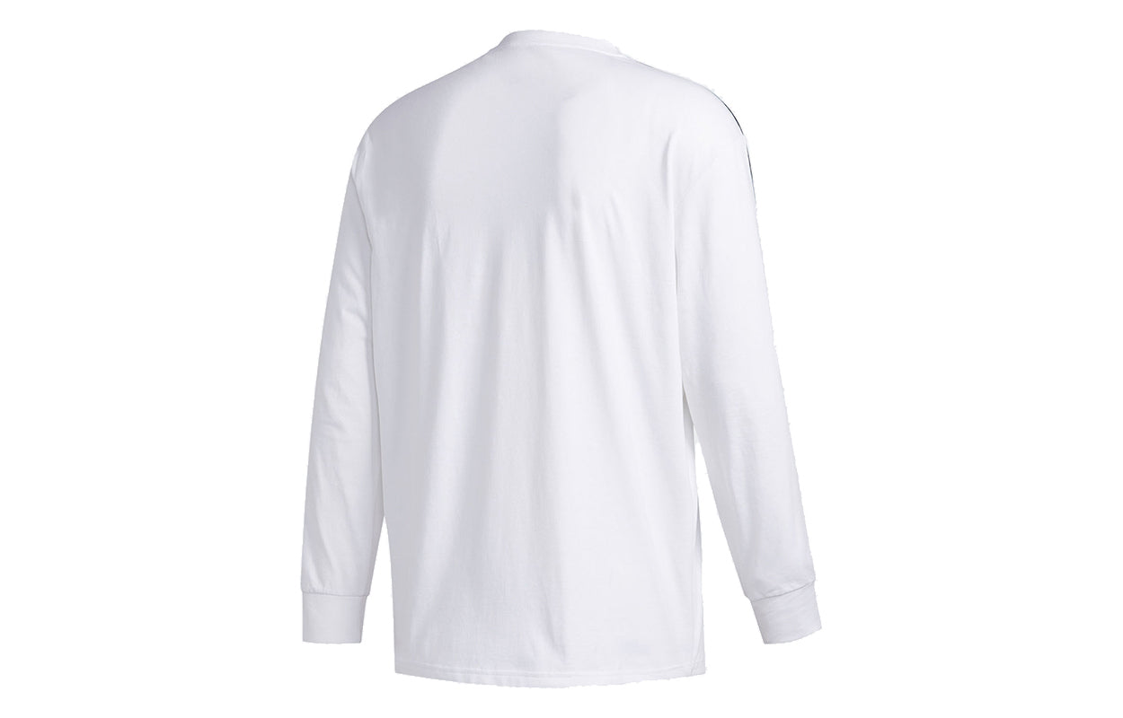 adidas logo Applique Casual Round-neck Tee Men White GE5508