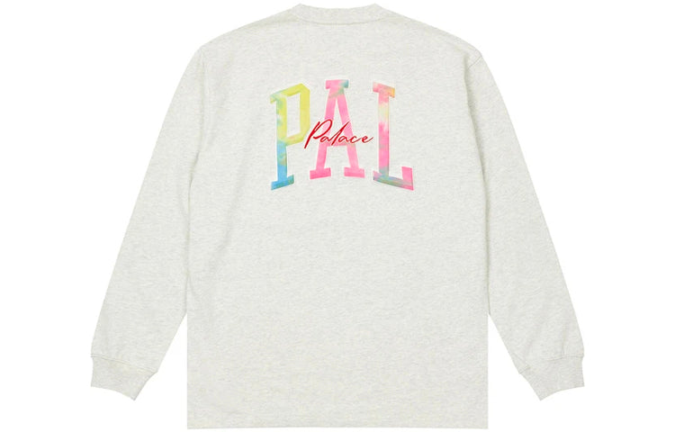 PALACE ACE Longsleeve Alphabet Pattern Embroidered Round Neck Unisex Creamy White P20ES018