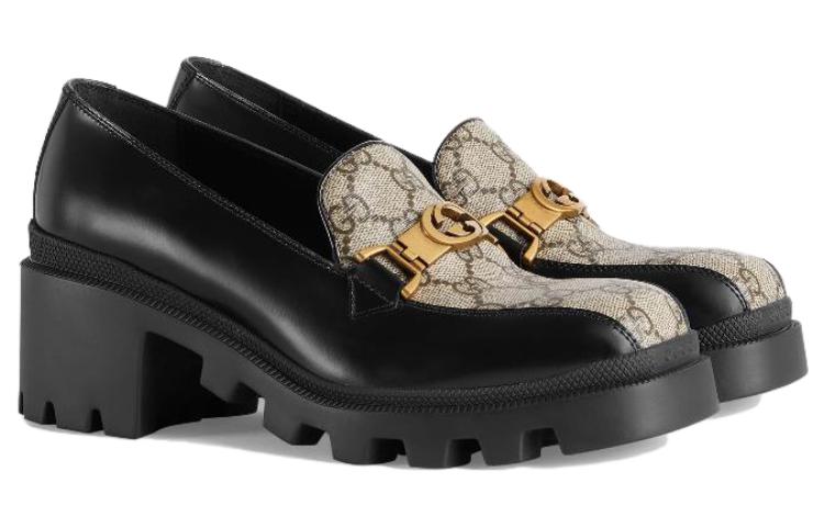 (WMNS) Gucci Interlocking G loafers 'Black' 670417-DKSM0-1063