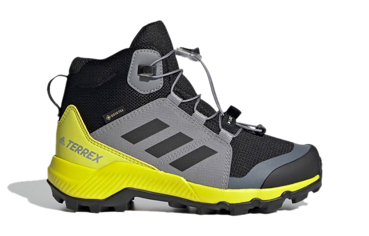 (GS) adidas Terrex Mid Gore-Tex Hiking Shoes 'Black Grey Solar Yellow' FX4166