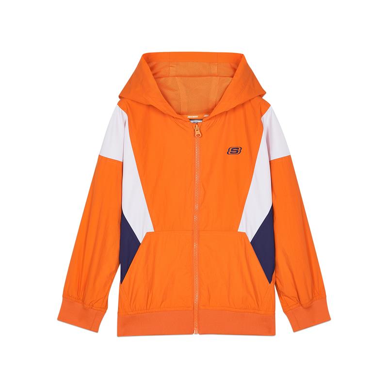 (GS) Skechers Casual Woven Full-Zip Jacket 'Blue White Yellow Orange Black' L121B041