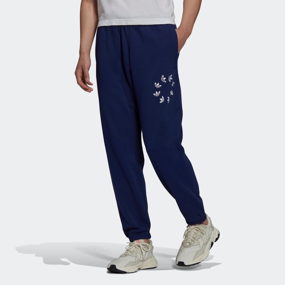 Men's adidas originals Logo Printing Bundle Feet Sports Pants/Trousers/Joggers Japanese Version Blue H37727