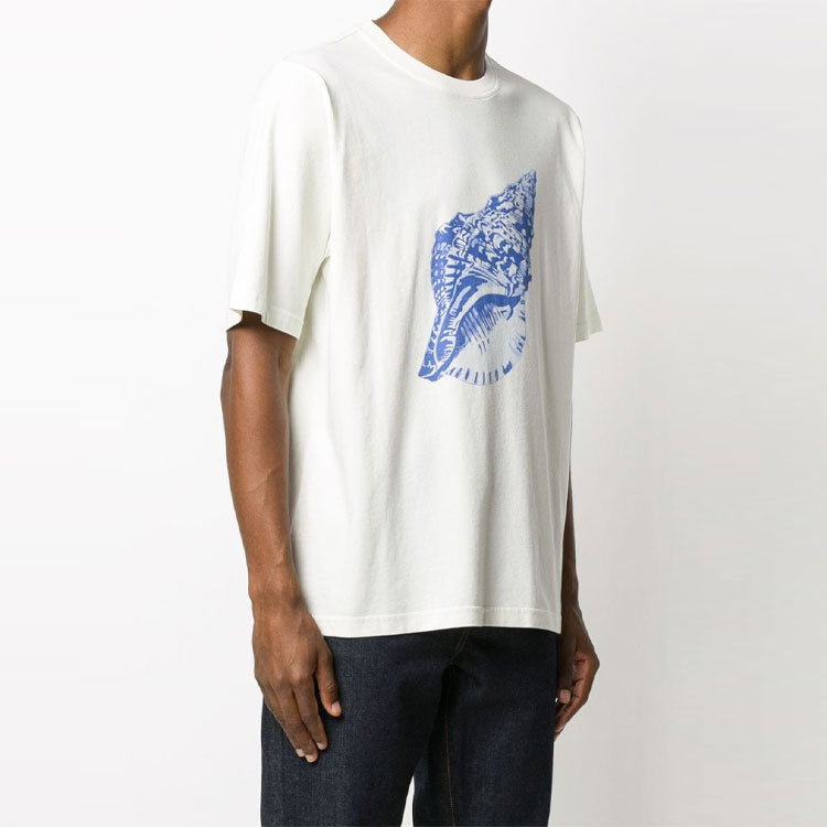 Men's KENZO Series Pattern Short Sleeve Creamy White FA5-5TS517-4V6-02