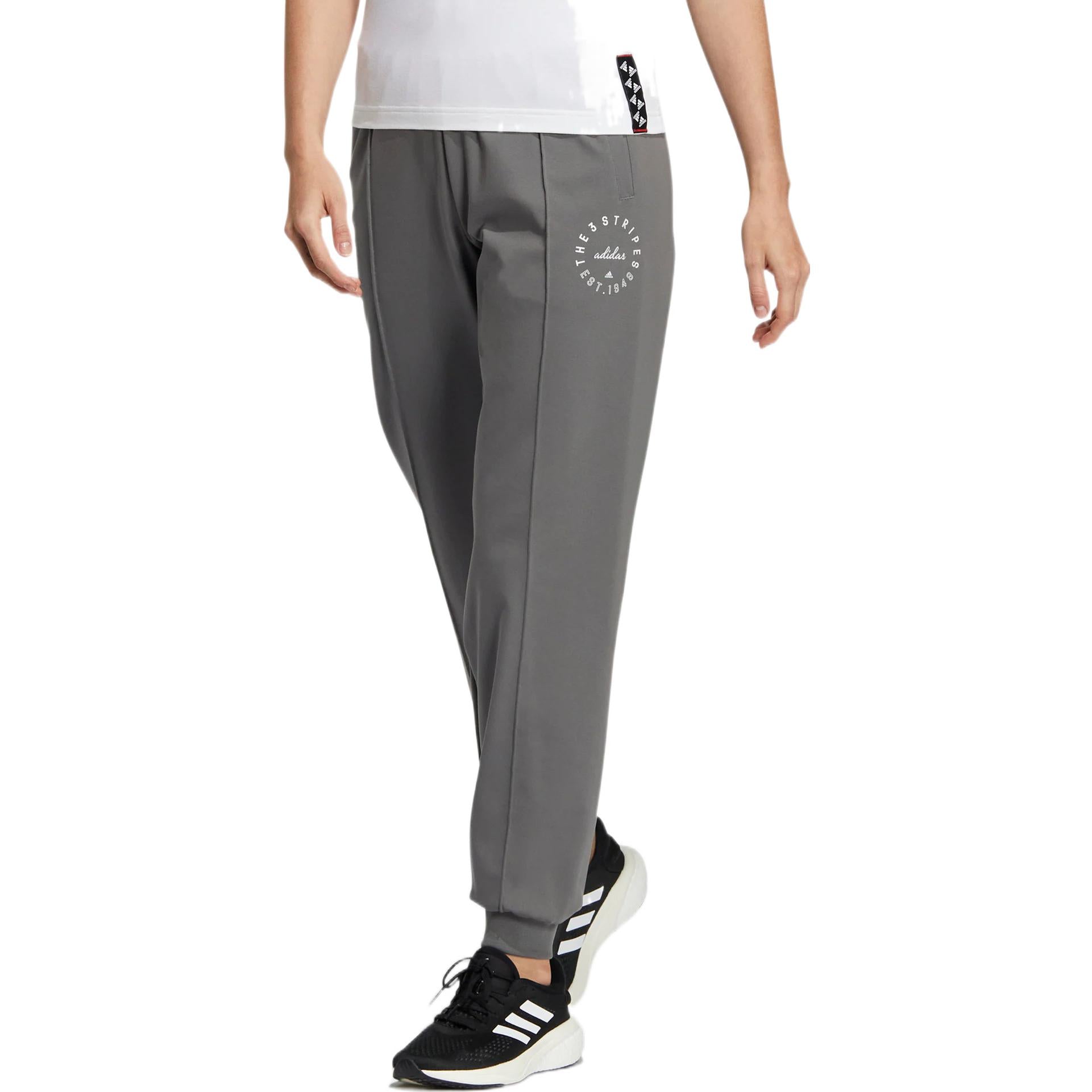 adidas Solid Color Logo Embroidered Pants Asia Sizing 'Grey' HZ7063