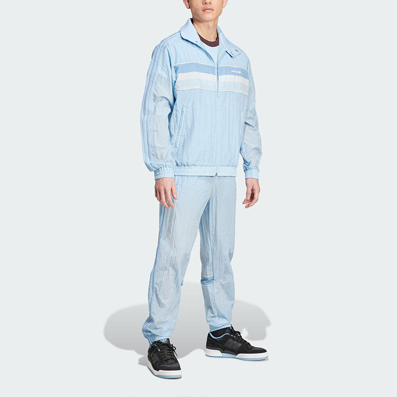adidas 80s Nylon Archive 3-Stripes Track Top Asia Sizing 'Blue' JC6518
