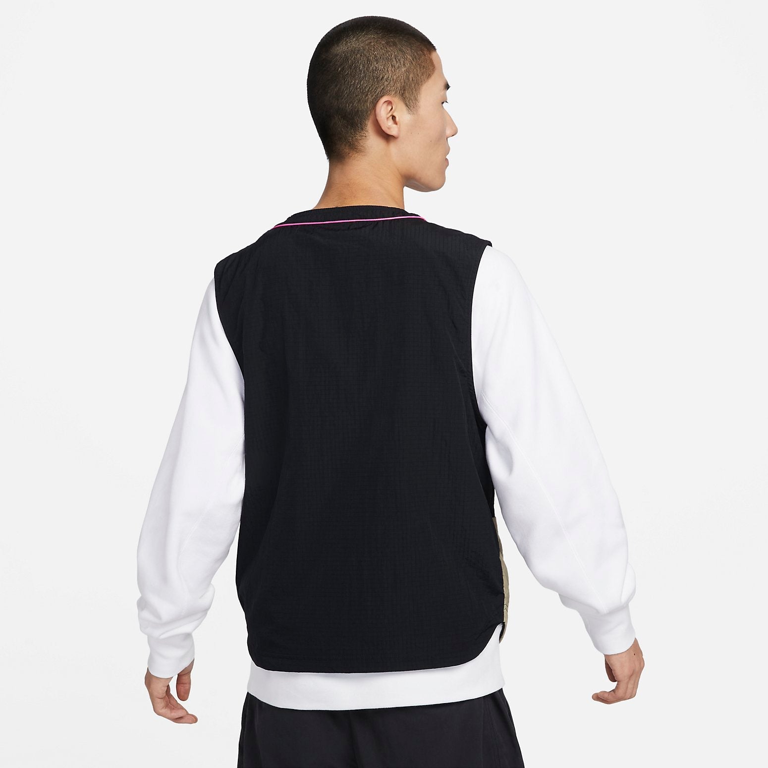 Nike Sports Casual Breathable All-match Stitching Stacked Mesh Vest 'Black White Brown' FJ7683-010
