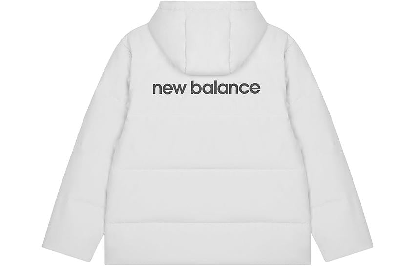 New Balance Logo Print Down Jacket Asia Sizing 'White Black' AMJ23343-GYM