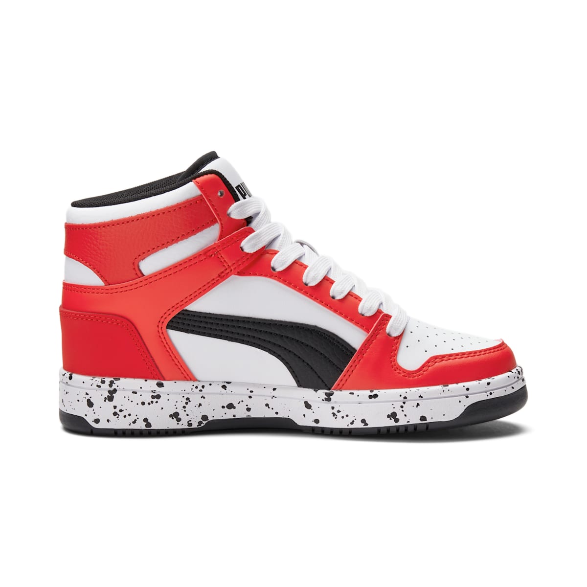 (GS) PUMA Rebound LayUp Speckle 'White High Risk Red' 386924-01