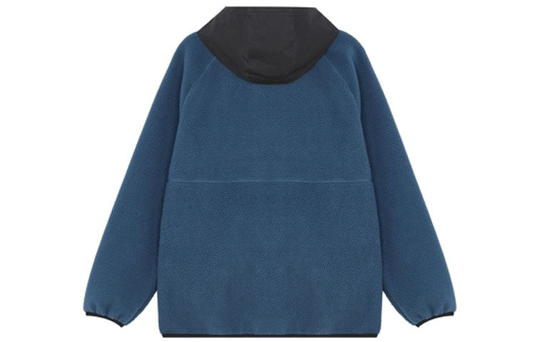New Balance Men's New Balance Suede Colorblock Drawstring Hooded Knit Polar Fleece Jacket Blue AMJ13506-DOG
