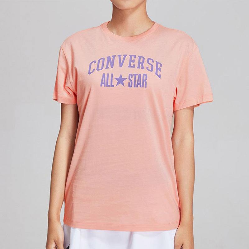 (WMNS) Converse Sport Graphic T-Shirt Asia Sizing 'Pink Blue' 10017793-A02