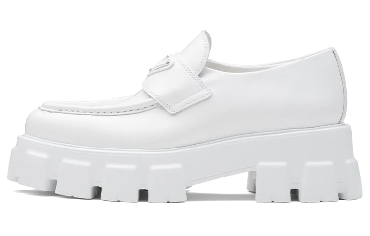 (WMNS) PRADA Brushed Leather Pointy Monolith Loafers 'White' 1D663M_055_F0009_F_055