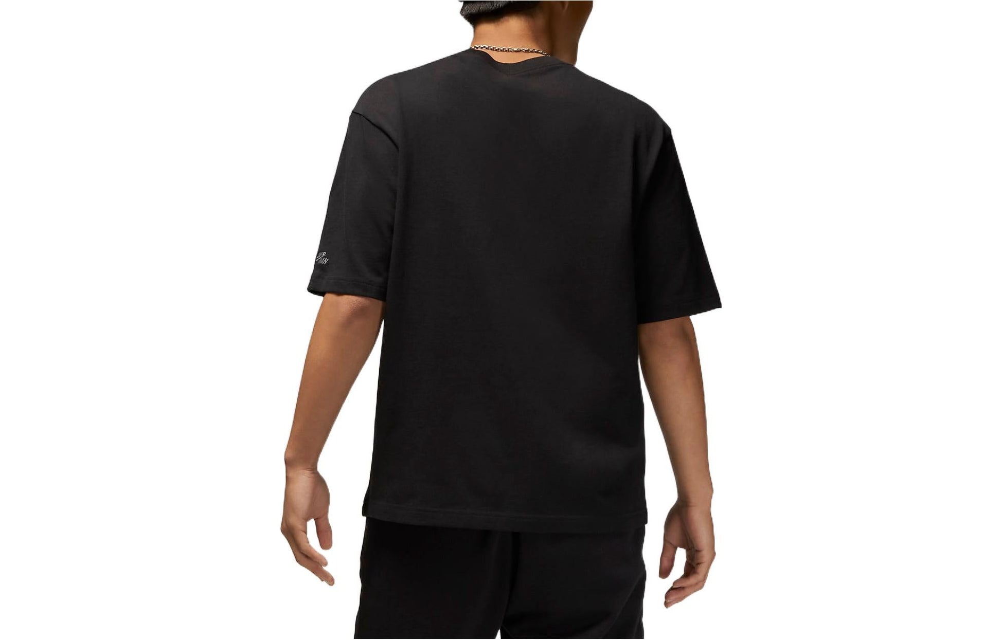 Men's Air Jordan Multi-Color Alphabet Printing Casual Short Sleeve Black T-Shirt DQ7363-010