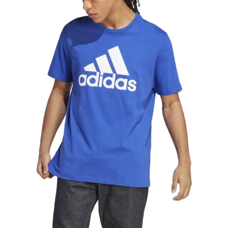 adidas Essentials Single Jersey Big Logo T-shirt 'Semi Lucid Blue' IC9351
