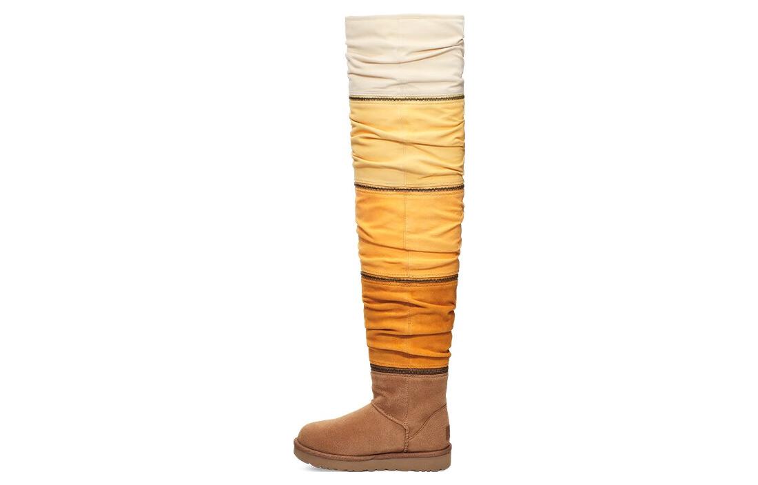 (WMNS) UGG Classic Sweater Letter TA knitted suede high-leg boots 'Brown Tan' 1131991-CHMU
