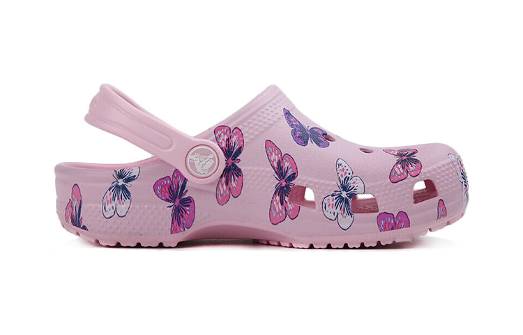 (PS) Crocs Classic clog Butterfly Pattern Outdoor Flat Heel Sports Pink Sandals 206414-6GD