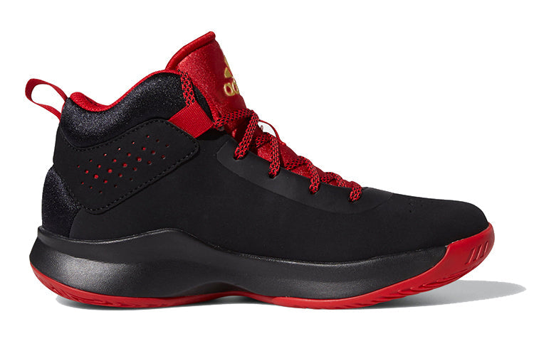 (GS) adidas Cross Em Up 5 K Shoes Black/Red/Golden FZ1475