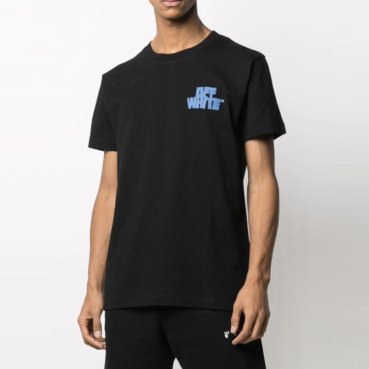 Off-White SS21 Arrow Printing Logo Short Sleeve Black OMAA027R21JER0051040