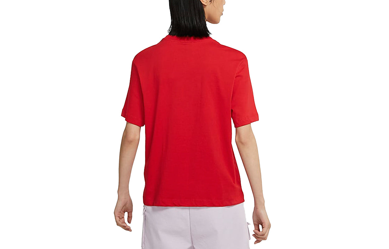 (WMNS) Nike Sportswear Alphabet Logo Sports Round Neck Short Sleeve Red DM3553-657
