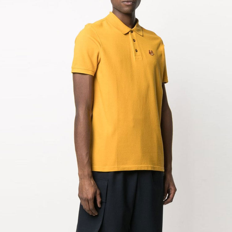 KENZO Small Tiger Head Embroidery Polo Male Yellow FA65PO0014PU-41