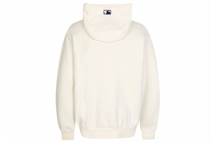 MLB New York Yankees hooded Long Sleeves Loose Small Label Patch Athleisure Casual Sports Unisex White 31HD02941-50I