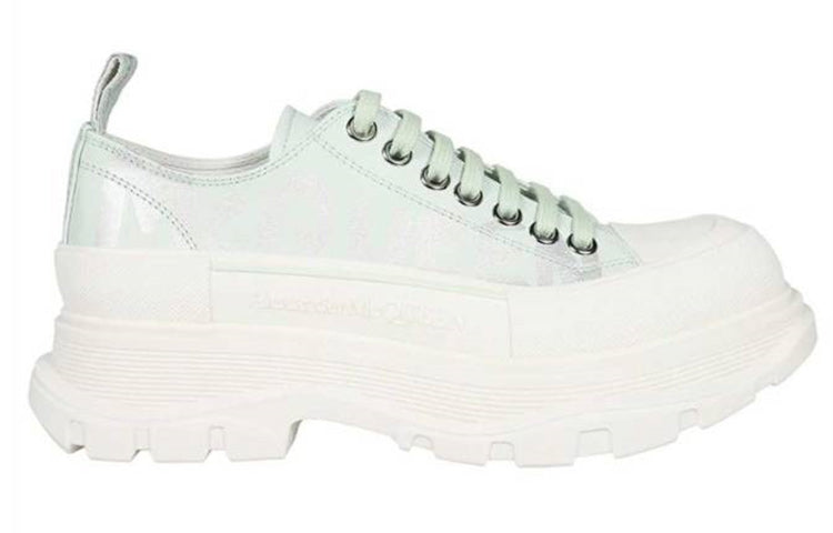 Alexander McQueen Tread Slick Leather Sneakers 'Green White' 711108WIAT64615