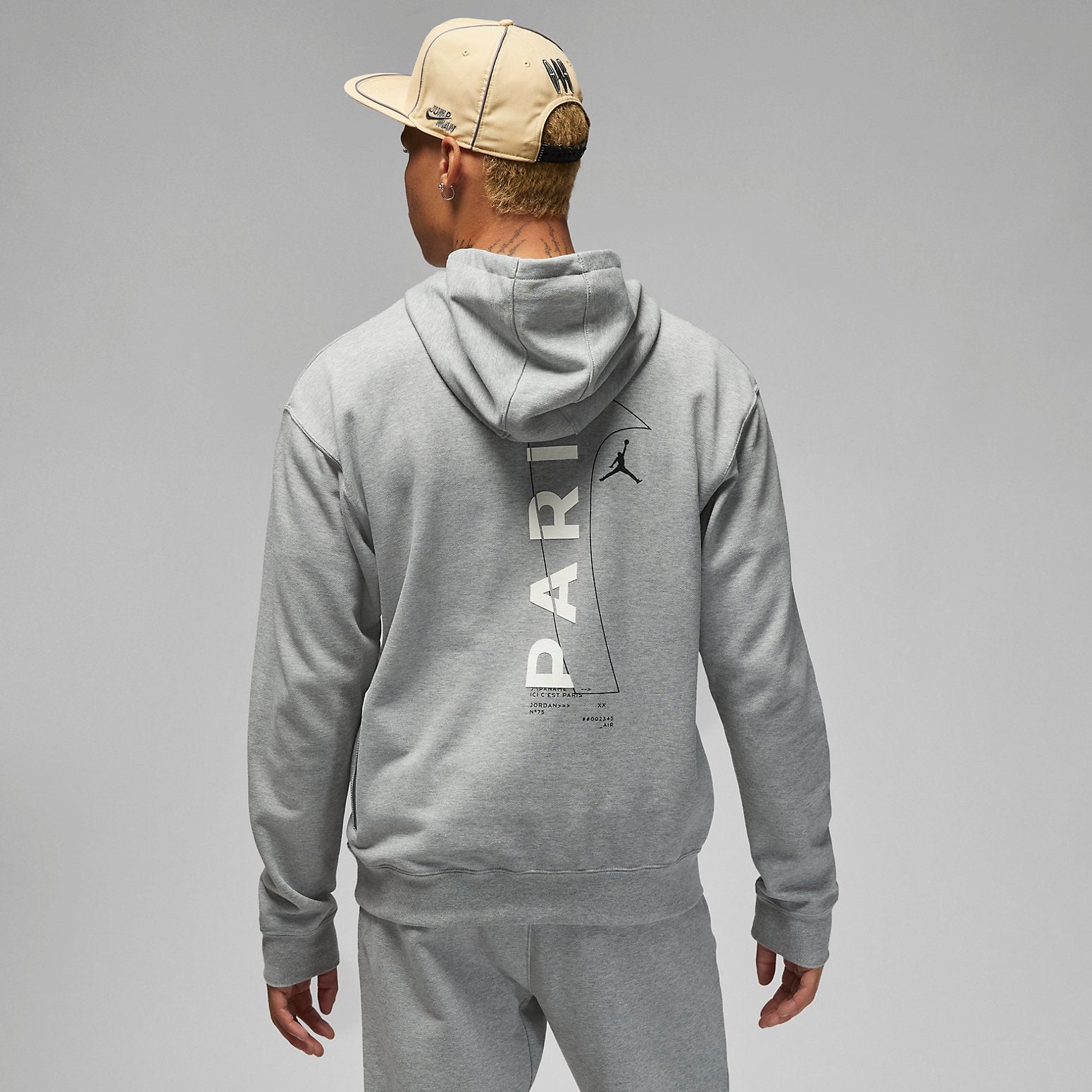 Air Jordan x Paris Saint-Germain Front Logo Fleece Pullover Hoodie Asia Sizing 'Dark Grey Heather' DM3097-063