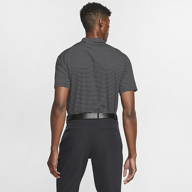 Nike Dri-fit Striped Golf Polo Shirt 'Black Summit White' AJ5482-010