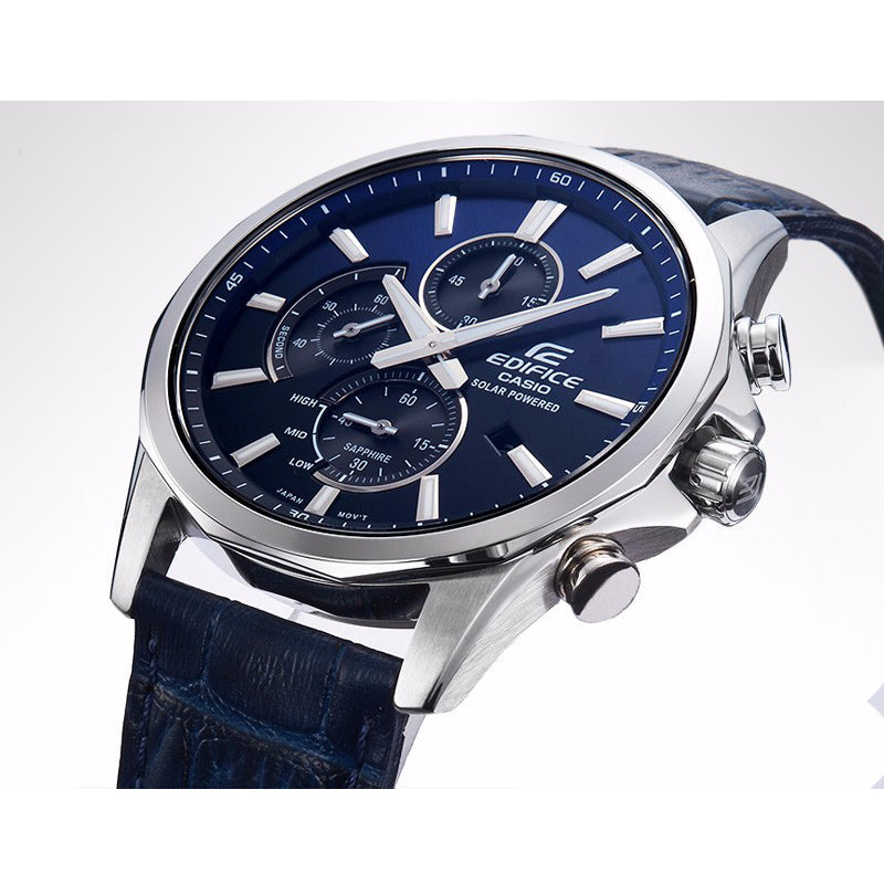 Waterproof EDIFICE Sapphire Crystal Blue Gradient Mens Blue Analog EFB-670SBL-2AVUPR