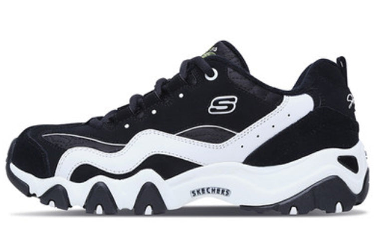 (WMNS) Skechers D'Lites Running Shoes Black/White 66666077-BLK