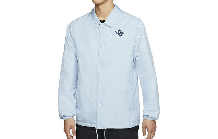 Men's Nike SB Shield Coaches logo Sports COACH Jacket Blue BV8739-440