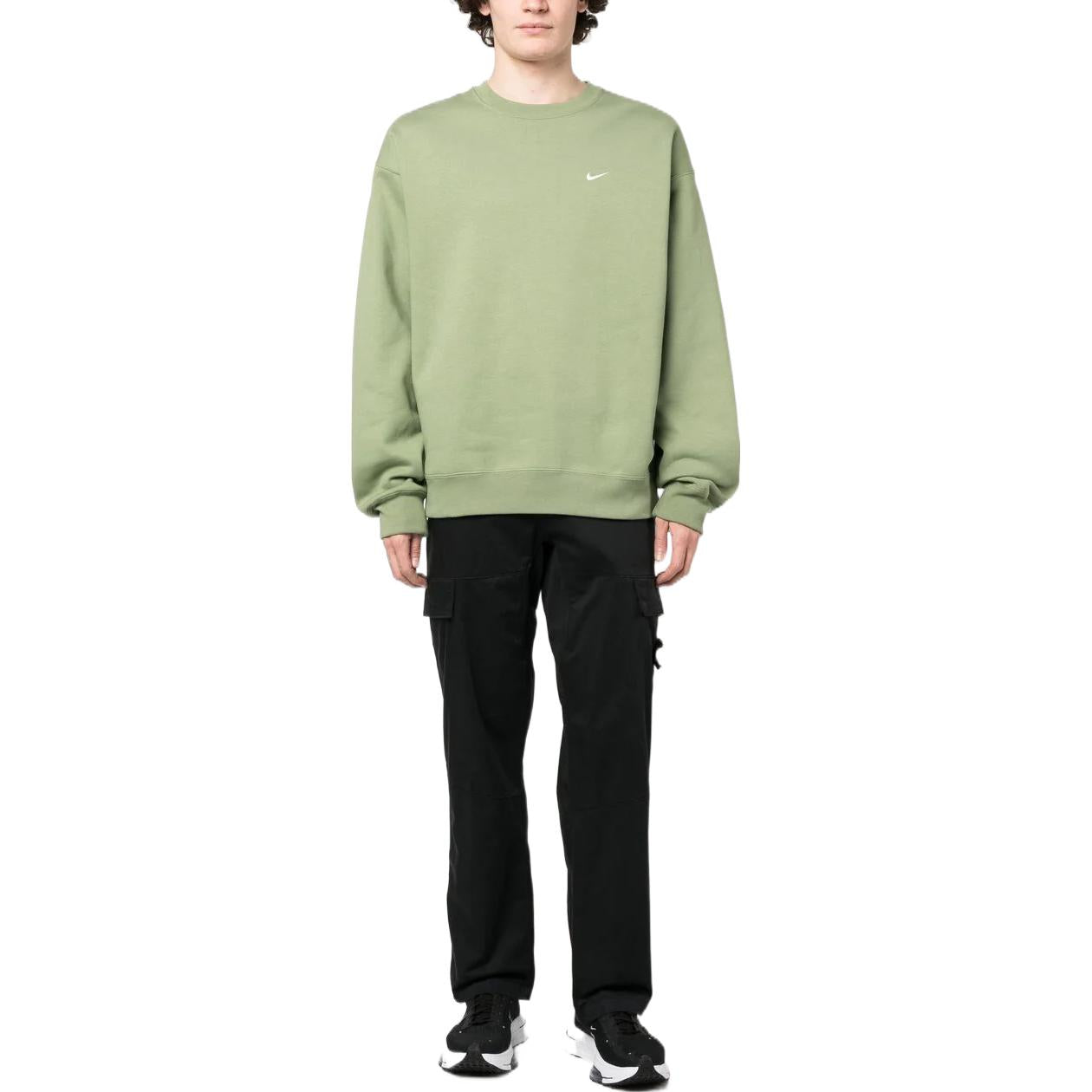 Nike Solo Swoosh Fleece Crewneck Hoodie 'Oil Green' DX1361-386