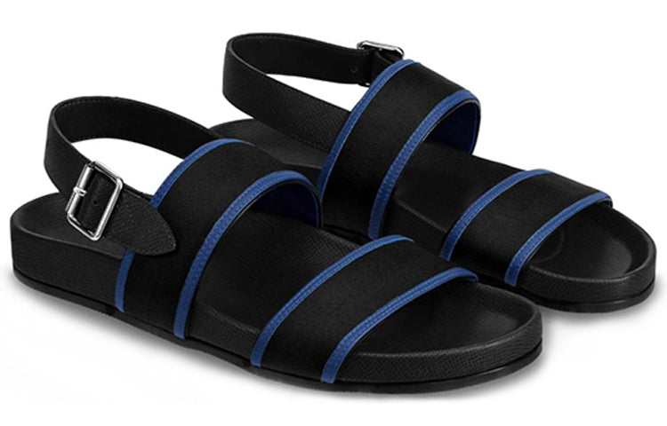 LOUIS VUITTON LV Mirabeau Bicolor Taiga Leather Sandals 'Black' 1A581R