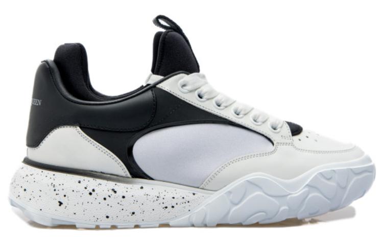 Alexander McQueen Court Tech Leather Sneakers 'White Black' 727366WIAAV9061