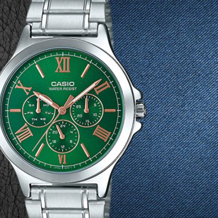 CASIO ENTICER Serieses Men's Quartz Waterproof Mens Green Analog MTP-V300D-3A