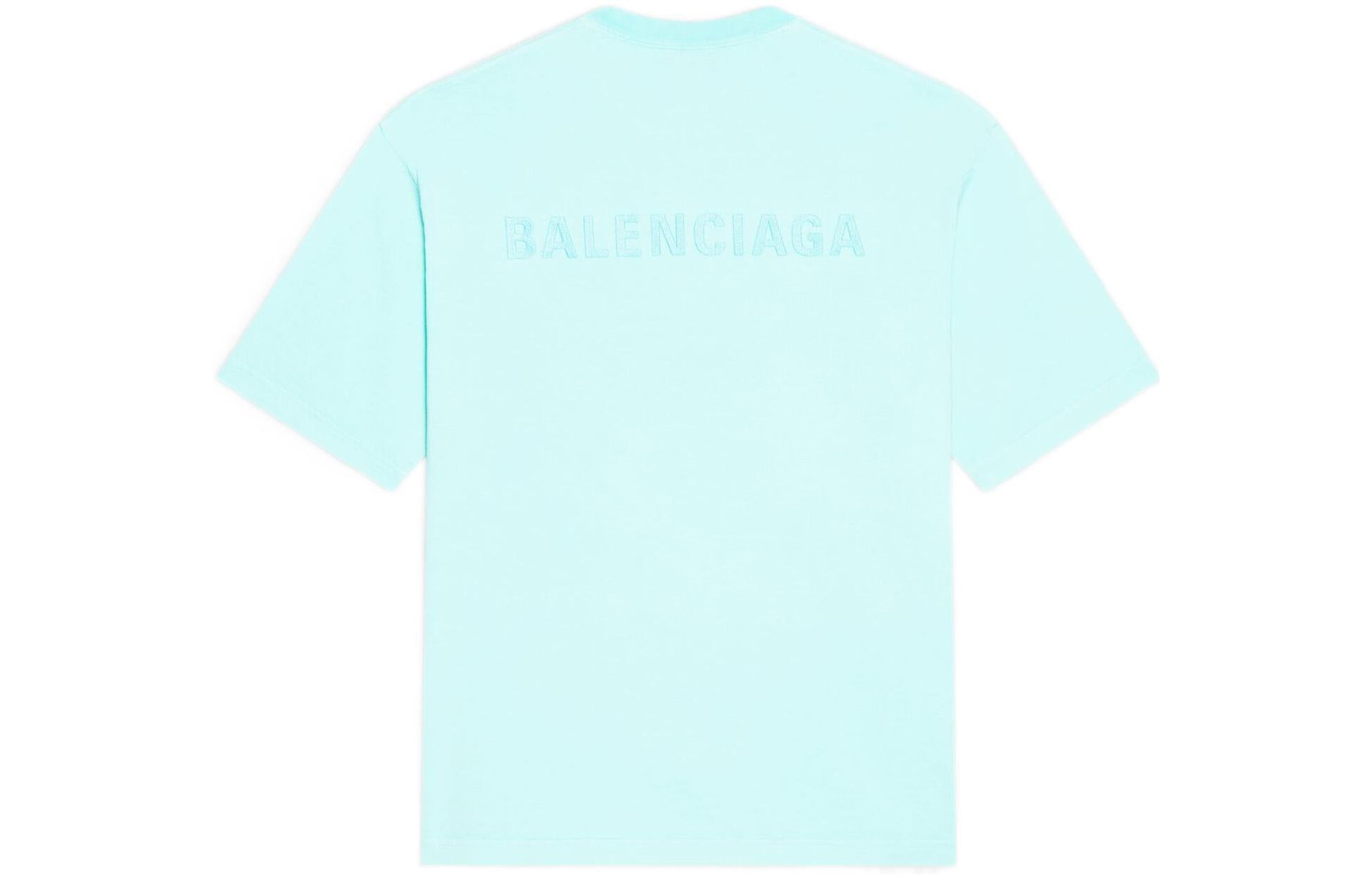 Balenciaga Logo T-Shirt Medium Fit 'Mint Tint' 612966TLVB93062