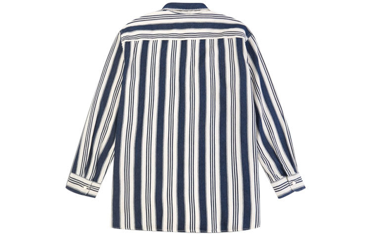 Men's Levis Series Pure Cotton Stripe Long Sleeves Gray Shirt 34583-0001