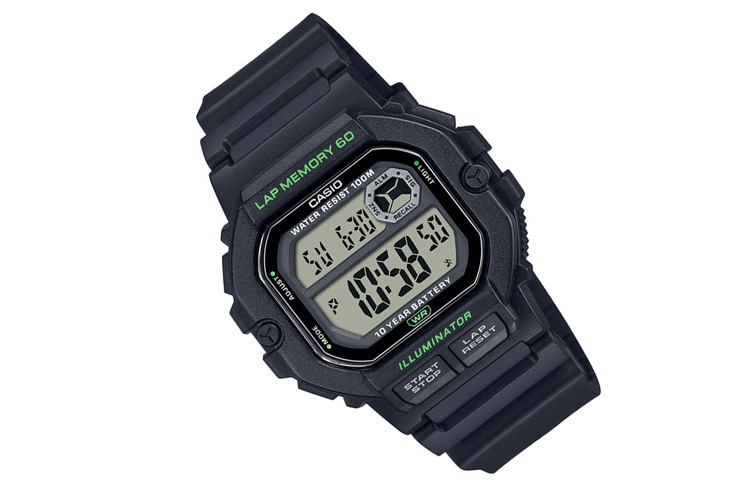 CASIO Stylish Waterproof Quartz Movement 47.2*44.5*13.4mm Resin Strap Watch Black Unisex Mens WS-1400H-1A