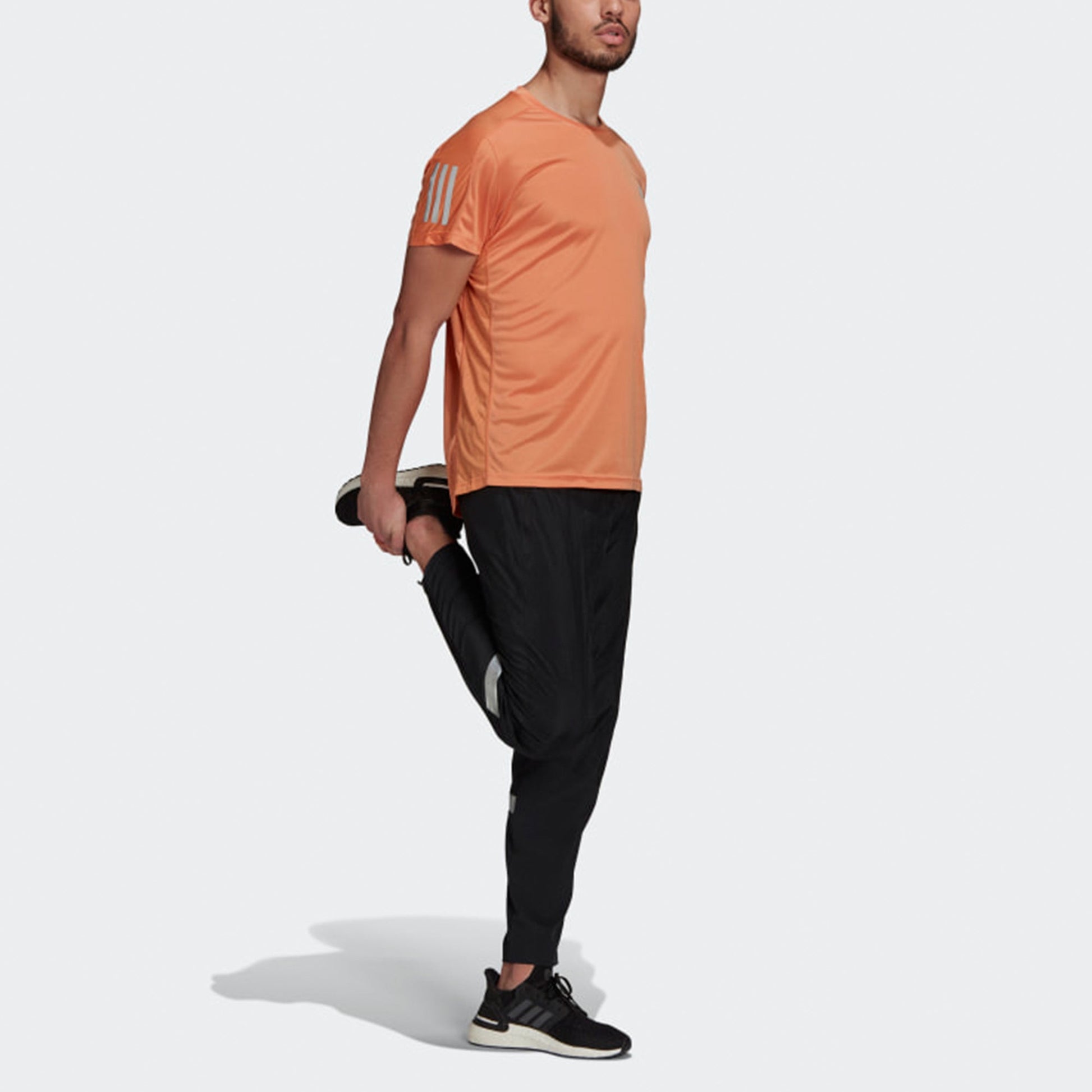 adidas Own the Run Tee Training Sports Quick Dry Short Sleeve Orange GJ9970