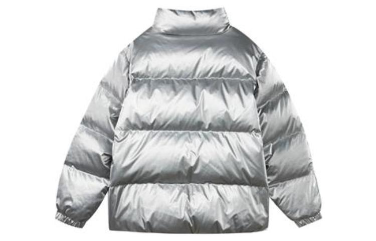 (GS) Skechers Reflective Zipper Casual Down Jacket 'Silver' P422B056