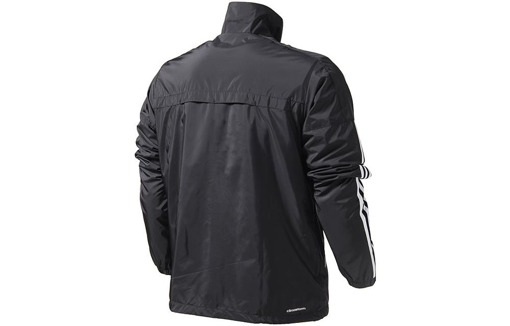 adidas Stripe  Stand Collar Woven Sports Jacket Men's Black AZ8426