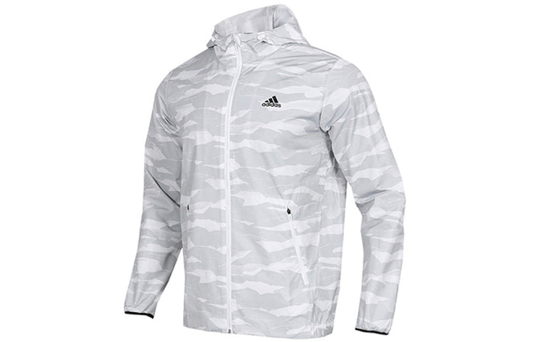 adidas originals MENS Casual Sport Hoodie Jacket Grey/White DW4651