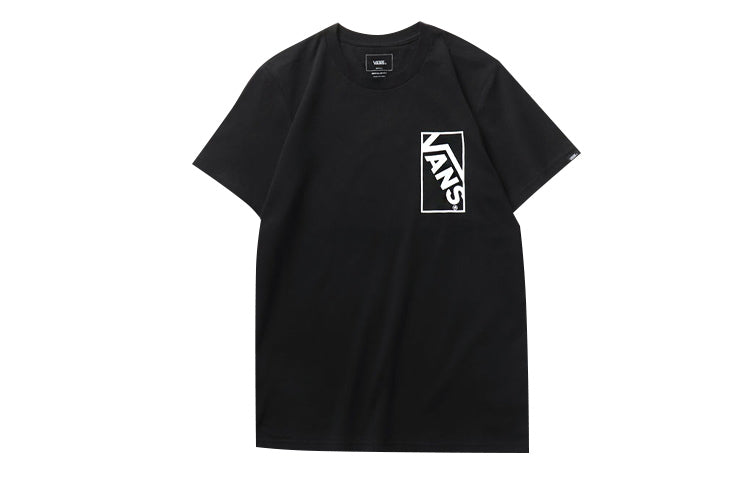 Vans Alphabet Printing Casual Short Sleeve Couple Style Black VN0A4P56BLK