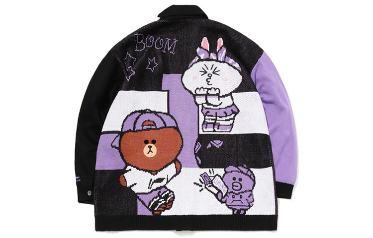 Li-Ning x LINE FRIENDS Graphic Jacket 'Black Purple' AMBQ044-2